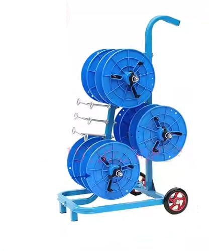 Spool Holder Cold Rolled Steel Wire Spool Holder 6 Rolls with Wheels Cable Reel Dispenser Wire Reel Stand for Electrical Industry Retail(Blue)