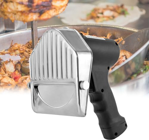 Coltello elettrico portatile per kebab, lama professionale per macchina per tagliare la carne Shawarma Gyro, affettatrice commerciale in acciaio inossidabile per kebab, regolazione dello spessore di