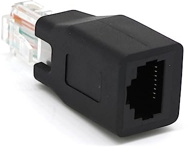 OSALADI Adattatore Rj45 Maschio-femmina Per Cavi Cat5e, Connettore a Crimpare in Pvc Resistente, Per Reti Lan e Collegamento Pc o Hub, Colore Nero, Installazione Semplice Per Uso Informatico