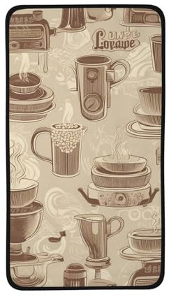 MMSJSBVY Asciugamano in pile color corallo con macchina da caffè espresso, stile vintage, 40,6 x 71,1 cm, spesso e assorbente, ad asciugatura rapida, per casa, viaggi e spiaggia