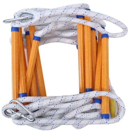 CAFIEDR Feuerleiter, tragbare Kletter-Rettungsleiter, Mehrzweck-Evakuierungsleiter aus weichem Nylon, für Fenster, Balkongeländer, Baumhausaußenbereich(50 Fuß/15 m)