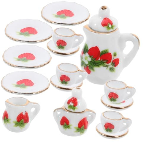 HEMOTON Puppengeschirr Porzellan Miniatur-teeservice Für Puppenhaus Modell Und Tasse Set Puppenhauszubehör Junge Mädchen Tee Party Set