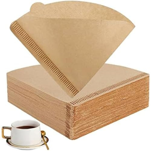 100PCS Coffee Filter, Disposable Unbleached Cone Filter Papers Size 02 for Coffee Dripper & Pour Over Coffee Maker