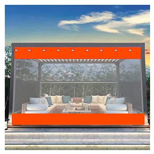Lona transparente de PVC con ojales para cenador, garaje, invernadero, impermeable, resistente al polvo, resistente al desgarro, ajustable, tamaño (5,6 x 2,5 m)