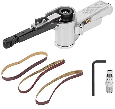 Lijadora Banda Neum¡§¡ética Aire 10mm 3 Cinturones Lijado Incluidos Potente M¡§¡équina Pulido Metal Madera Vidrio Ideal