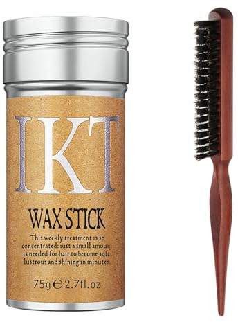 Hårvax-pinne, klibbigt, icke-fet stylingvax, långvarigt, starkt grepp, tillfällig hårstylingprodukt för frissigt hår (hårvaxpinne + hårstylingkam)