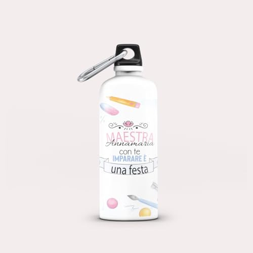 Cadeau Maestra Gourde thermique personnalisable Capacité 500 ml avec nom phrase