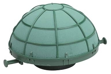 INNA-Glas Oasis Nass-Steckschaum VANISE für Auto Corso, grün, 13cm, Ø20cm | Hochzeitsdeko, Kunststoffunterlage, Gitter, mit Saugnapf - Nasssteckmasse