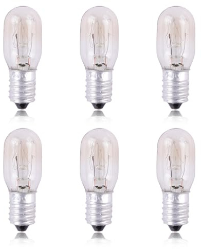 Hawpasy 6PCS 15W E14 Mini Wax Warmer Lights, 230V Warm White Dimmable Wax Burner, Salt Lamp, Fridge Light, Screw-in Pygmy Sewing Machine Lamp, Small Screw E14 15W Equivalent Light for Home Use