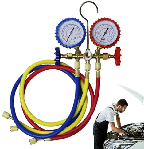 Kit de distribución: manguera de carga de freón, aire acondicionado, diagnóstico | Medidor Multi-GAs, monitor de línea de refrigeración compacta, sintonizador de clima portátil automotriz procesa el