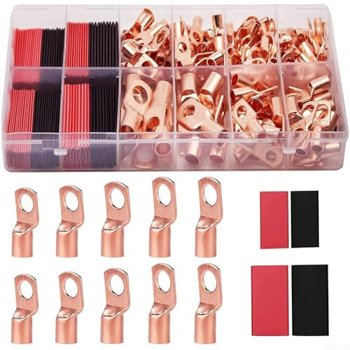 Electrical Connection Essentials 80 capicorda in rame e 80 tubi termoretraibili in set completo da 160 pezzi