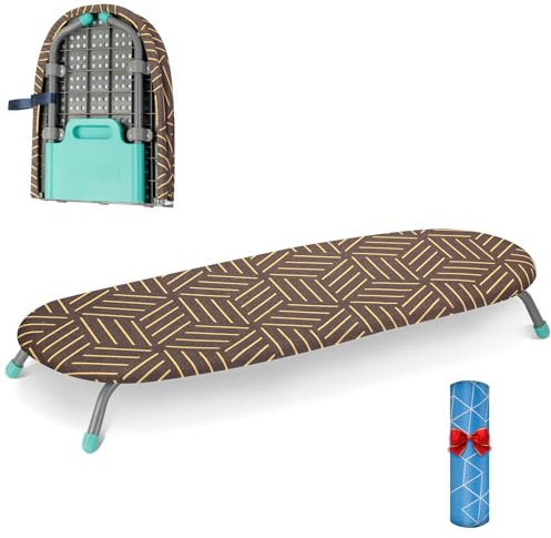 AiQInu Tabla de Planchar Pequeña con Soporte Antideslizante para Plancha, Tabla de Planchar de Mesa Portátil con 2 Fundas Resistentes al Calor, para Viajes y Uso Doméstico