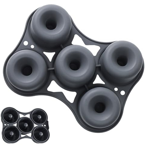 Acunny Moldes de Donuts de Silicona para Hornear | Molde de Donuts de Silicona para Freidora Sin con 5 Cavidades - Material De Cocina Antiadherente Para Cupcakes Brownies Muffins Y Pastelería