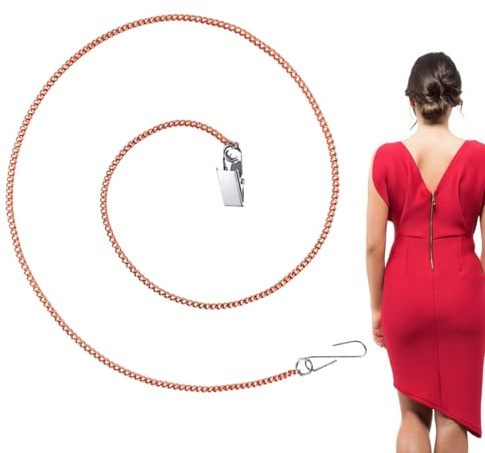 Outil d'aide pour fermeture éclair de robe – Tirette de fermeture éclair de 80 cm de long avec crochet et clip | Aide à la fermeture éclair | Une tirette en acier inoxydable pour fermetures éclair