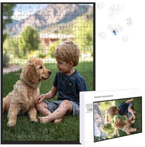 Personalised Jigsaw,Personalised Jigsaw Puzzles 120 Pieces for adults,Custom Puzzle with Your Own Photo,Wooden Puzzle Gift Wedding,Birthday,Valentine's Day