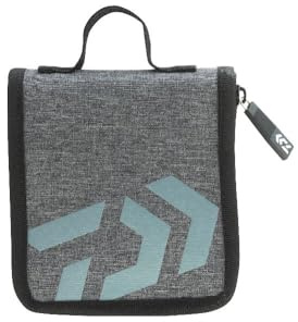Daiwa D-VEC Vorfachtasche, 10 Klarsichtbeutel, Wasserabweisendes Polyester, Versteifte Seiten, ABS-Reißverschluss, Grau, 15x16x4 cm, Rig-Wallet | 15x16x4cm