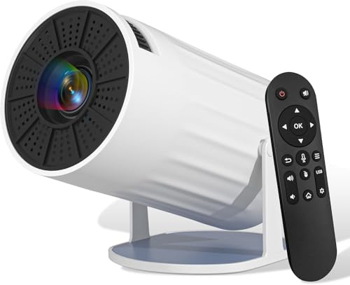 Mini Projector,Portable Home Theater Projector Built-in Apps 4K 1080P Support,Upgraded 20000 Lumen with Android 14,WiFi6 and Bluetooth 5.4,180° Rotation & Auto Keystone with HDMI/USB/Laptop/PS5