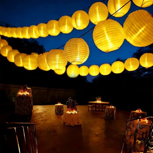 Qedertek Solar Lampion Lichterkette Außen 9.8M 40 LED Laternen 2 Modi Wasserdicht Solar Beleuchtung für Garten, Hof, Hochzeit, Fest Deko (Warmweiß)