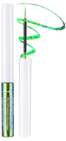 Chamaleon Eyeliner grön, flytande eyeliner vattentät, glitter metallisk holografisk ögonliner-penna, flerfärgad ögonmakeup, skimmer grön ögonskugga, hållbar kajalpenna med ultrafin spets