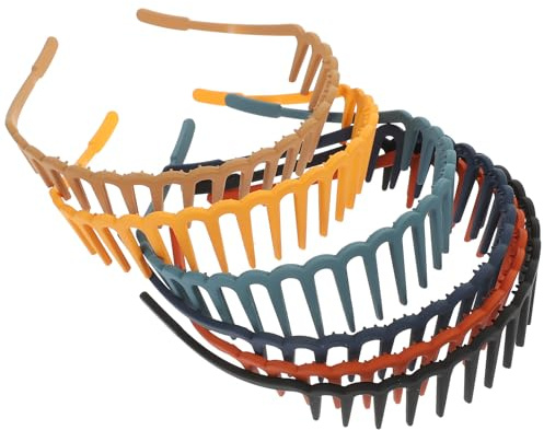 JECOMPRIS 6 Diademas de Plástico Diseño de Peine para Niña, Diademas Dientes Cómodas y Ligeras para Fiestas y Uso Diario