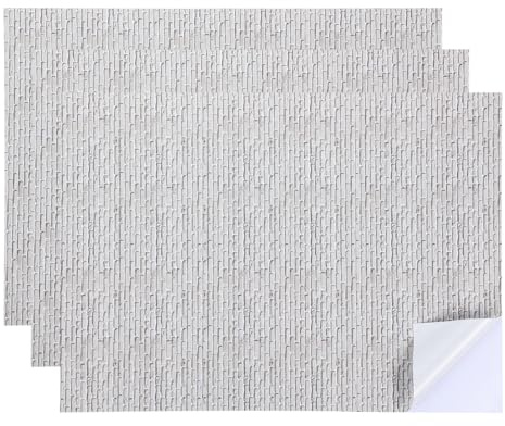 QUARKZMAN 3 Pcs Papel Tapiz para Casa De Muñecas 11.81 1:64 Tejas para Techo Autoadhesivas Tablones para Piso Papel Tapiz Pelar Y Pegar (Gris)
