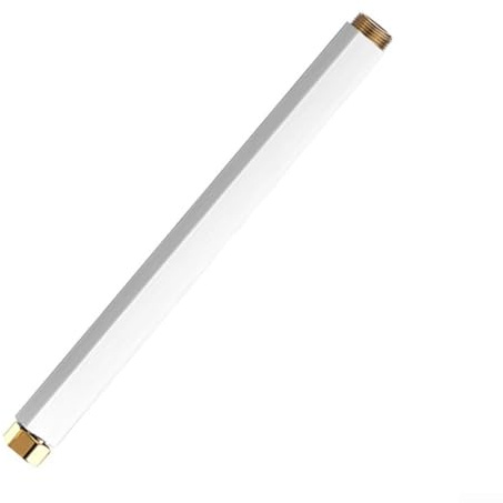 Elevador de ducha de acero inoxidable de 30 cm con interfaz de 25 mm, tubo de extensión de oro blanco cromado negro para grifo de baño, adaptador extensor de tubo extralargo (oro blanco)