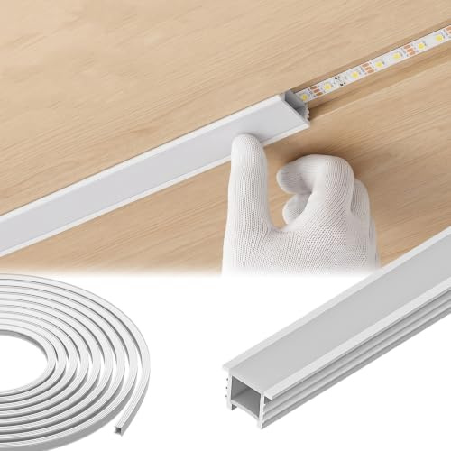 Zinueen 3 meter LED neon silikonprofil, skydd mjölkvit, vattentät LED-kakelprofil för ljuslister, gör-det-själv-skydd med mjukt ljus (16 x 16 mm)