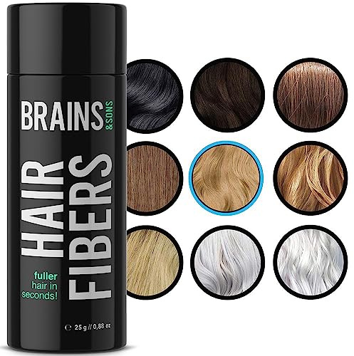 Fibras Capilares - Keratin Fibers 100% Natural para Disimular Calvicie y Aumentar el volumen. Maquillaje Capilar por hombres y mujeres - 25 Gramos Neto (RUBIO MEDIO)