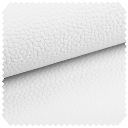 novely® BINAU Kunstleder - Möbelstoff aus Echtleder-Fasern-Kombi - Robuster und Extra Dicker Polsterstoff - Pflegeleichte Meterware 1lfm | Farbe: 01 Weiß