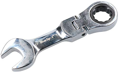 AB Tools-BlueSpot 17mm Stubby metrischer flexibler Ratsche Maul-ringschlussel 72 Zahne