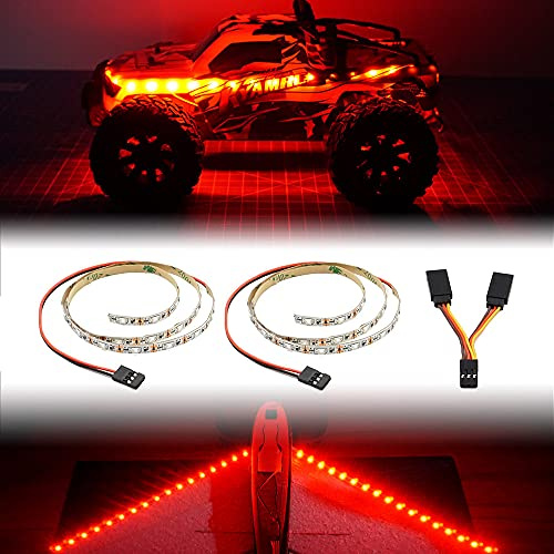 LED-Lichtleiste für ferngesteuertes Auto, LKW, Flugzeug, Starrflügel-Fernbedienungsauto, 1 Meter lang, für den Außenbereich (rot)