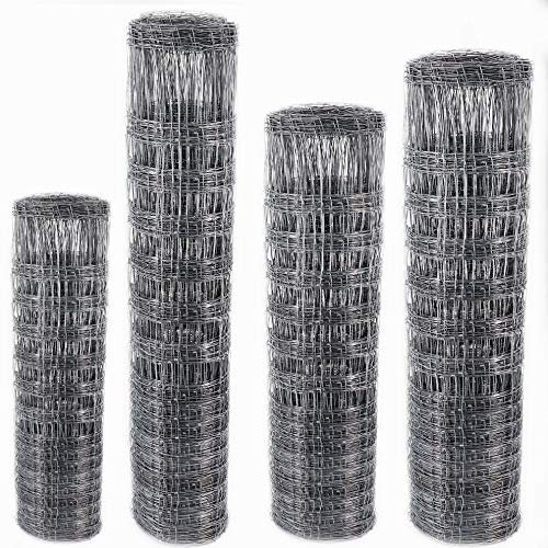 Stabiler Wildzaun 350m von Aquagart 80/6/15 Schwere Ausführung Zaun Höhe 80 cm, 6 Horizontaldrähte Maschenbreite: 15 cm I Drahtzaun Rollzaun Forstzaun Weidezaun Knotengeflecht Maschendraht verzinkt