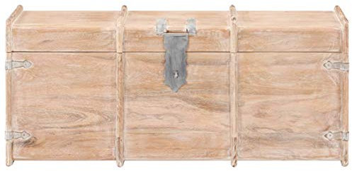 Tidyard Holztruhe Aufbewahrungstruhe aus massivem Akazienholz,Aufbewahrungsbox Schatztruhe Schatzkiste Piratenkiste Verschließbar,Aufbewahrungskiste Gartentruhe Auflagenbox 90x40x40 cm