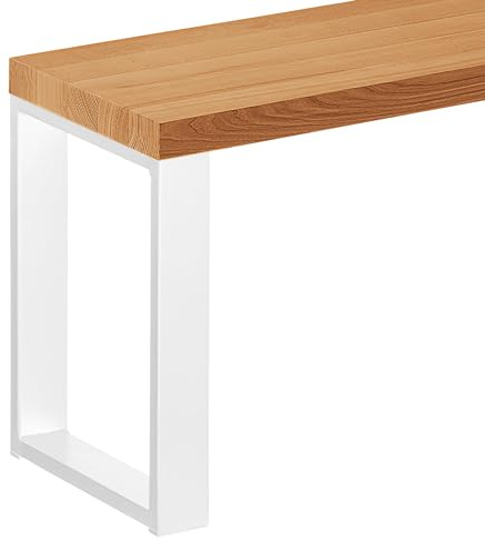 LAMO Manufaktur Sitzbank Esszimmer Holzbank 30x60x47 cm, Möbelfüße Simple Weiss/Rustikal, LSB-01-A-003-60-9016S