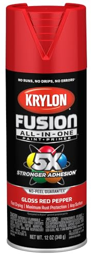 6-Pack of 12 oz Krylon K02720007 Red Pepper Fusion All-In-One Paint & Primer Spray Paint, Gloss