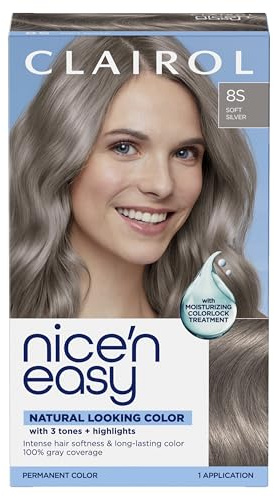 Clairol Nice'n Easy Permanent Hair Dye, 8S Soft Silver | 1 Pack