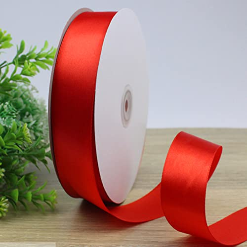 Satinband Rot(25m lang x 100mm breit) Dekoration Geschenkband,Schleifenband Dekoband Stoffband für Hochzeit