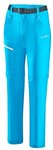 Black Crevice Damen Zip Off Leg Trekkinghose, Hawaiian Ocean/White, 46