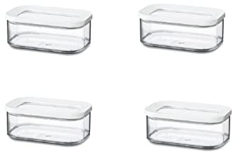 Mepal 4-tlg Vorratsdosen Spar-Set Modula 425 ml Weiß Vorratsdose Frischhaltedose - ideal für die Aufbewahrung von trockenen Lebensmitteln