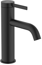 Roca Ona Grifería para lavabo con tecnología Cold Start, grifo monomando con enlaces de alimentación flexibles de fácil instalación, mezclador de baño con desagüe click-clack, negro mate, A5A3A9ENB0