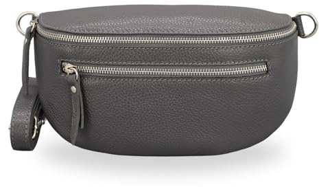 Brise Art Lucia Damen Bauchtasche Echtleder Handgefertigt Crossbody Bag | Damen Umhängetasche, Echtes Leder, Schultertasche mit Ledergurt, 3 Fächer, Wasserabweisend, Made in Italy