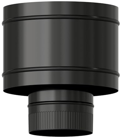WOLFPACK LINEA PROFESIONAL Terminal Antirrevocante Estufa Vitrificado Negro Ø 150 mm. Sombrero Tubo Chimenea, Sombrero Tubo Humo, Sombrero Tubo Calefacción
