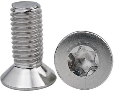 Viti a testa svasata M2 x 3 mm con testa a esagono incassato (testa di unità), viti di sicurezza a testa svasata con attacco interno in acciaio inox Torx, 100 pezzi