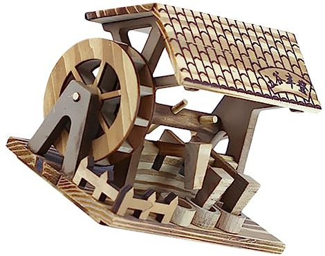 Cabilock Handwasserrad aus Holz Lernspielzeug Holzornament Desktop Bürodekoration Country Style Wohnkultur Modelle Holzhandwerk Haushaltsdekoration hölzern Kunsthandwerk Holztisch Ornamente