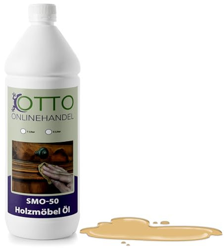 Holzmöbel Pflege Öl (1 Liter) | Holzöl Aussen & Innen | Leinöl für Holz | SMO-50