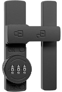 ETEKJOY Flip Latch Lock with Combination 90/180 Degree Sliding/Swinging Door Lock Latch Bolt for Gate Barn Garage Shed Window Cabinet 3-Digit Password Keyless (180 Degree, Black)