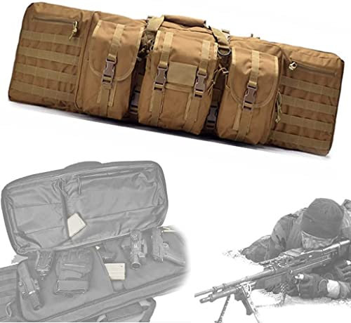 ANSNOW Gewehrkoffer Doppelter Langer Gewehrkoffer, Taktische Airsoft-Schultertaschen Für Karabiner,Entaschen Mit Mehreren Taschen, Weicher Gewehrrucksack Mit Magazintaschen Und Zubehörtaschen/C/93 c