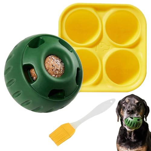 Qaestuan Palline per Cani, Dispenser Interattivo per Cani, Palla da Masticare per Cani in Gomma Naturale, Palla per L'alimentazione Cane, Dog Balls per Denti Puliti Addestramento Dog Toys per Tratta