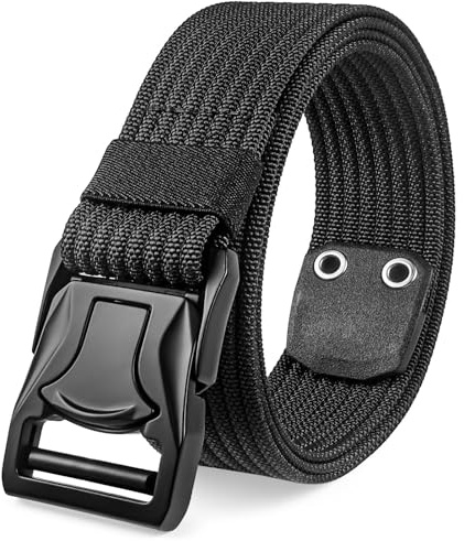 GoBene Taktischer Gürtel, 3,8 cm Militär Arbeitsgürtel herren, Gürtel Herren,115cm Nylon Schwarz Gürtel mit Schnellverschluss-Metallschnalle,FreiVerstellbarer tactical belt