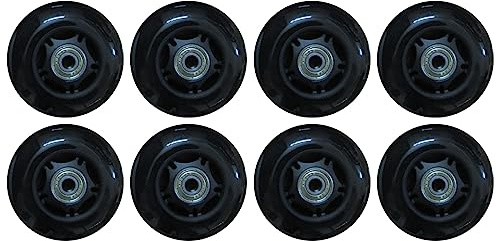 ANWEALTH Inline Skate Rollen Indoor/Outdoor Rollschuh Räder 8er Pack Inline Skate Rollen 82A mit Lagern Möbelrollen Ersatz, 76 mm